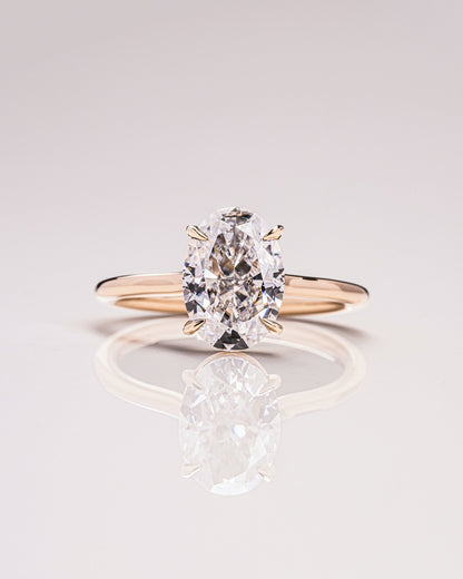 Cushion Hidden Halo Lab Grown Diamond Engagement Ring