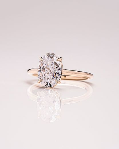 Cushion Hidden Halo Lab Grown Diamond Engagement Ring