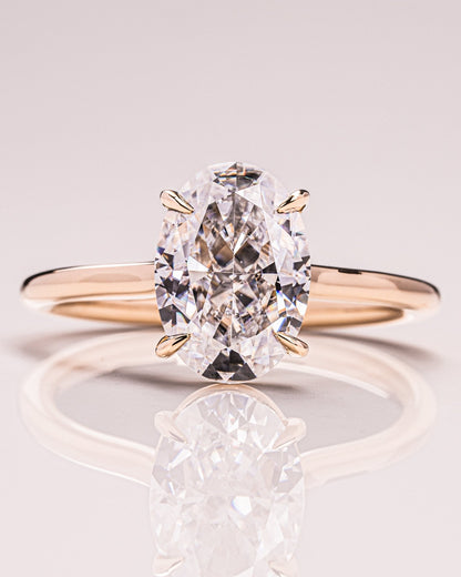 Cushion Hidden Halo Lab Grown Diamond Engagement Ring