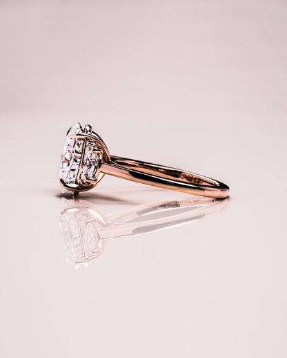 Cushion Hidden Halo Lab Grown Diamond Engagement Ring