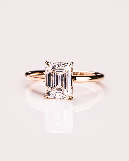 Cushion Hidden Halo Lab Grown Diamond Engagement Ring