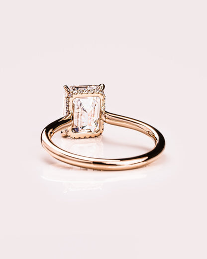 Cushion Hidden Halo Lab Grown Diamond Engagement Ring