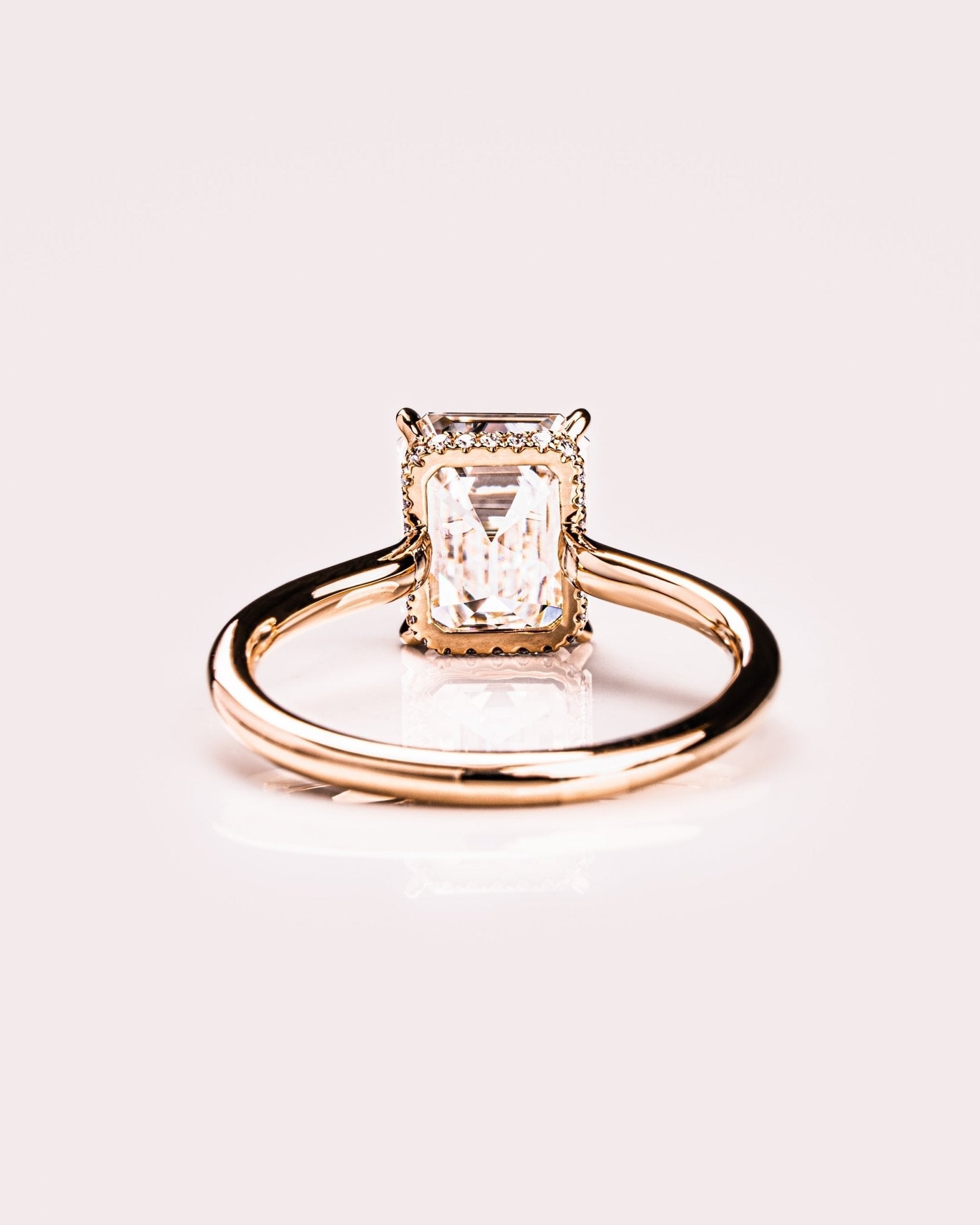 Cushion Hidden Halo Lab Grown Diamond Engagement Ring