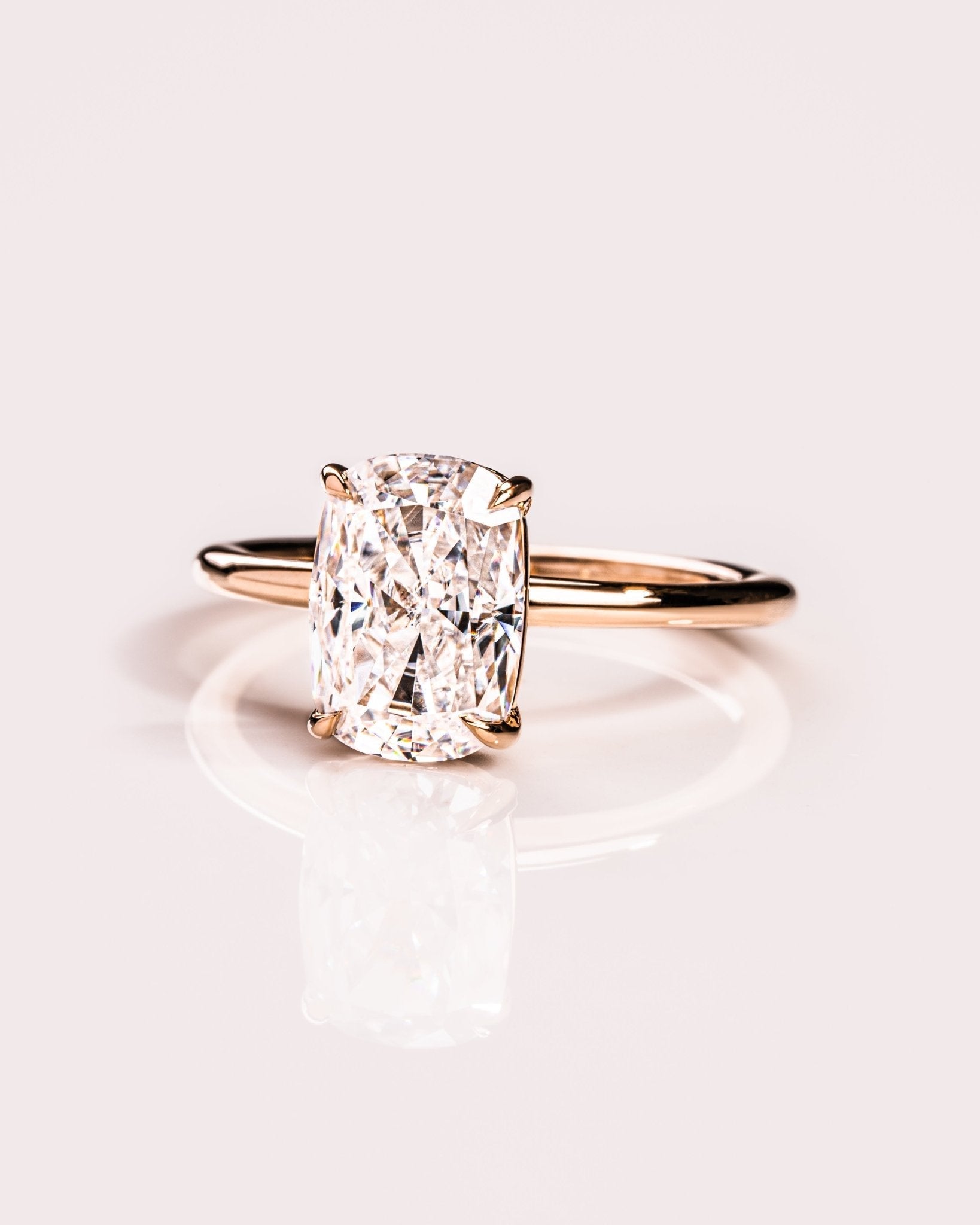 Cushion Hidden Halo Lab Grown Diamond Engagement Ring