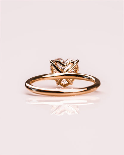 Cushion Hidden Halo Lab Grown Diamond Engagement Ring