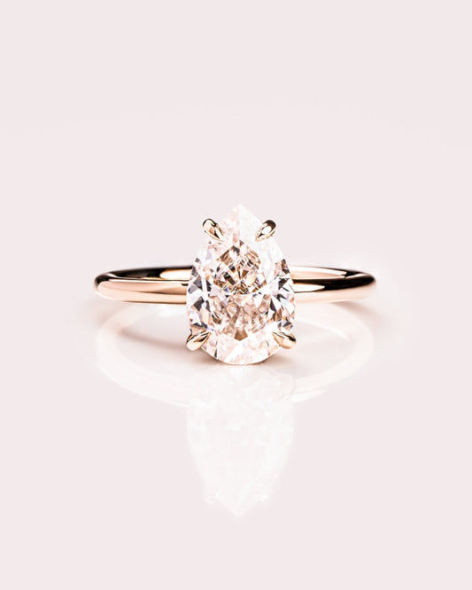 Cushion Hidden Halo Lab Grown Diamond Engagement Ring