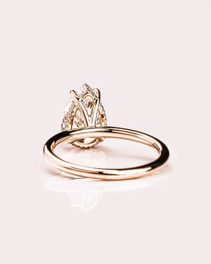 Cushion Hidden Halo Lab Grown Diamond Engagement Ring