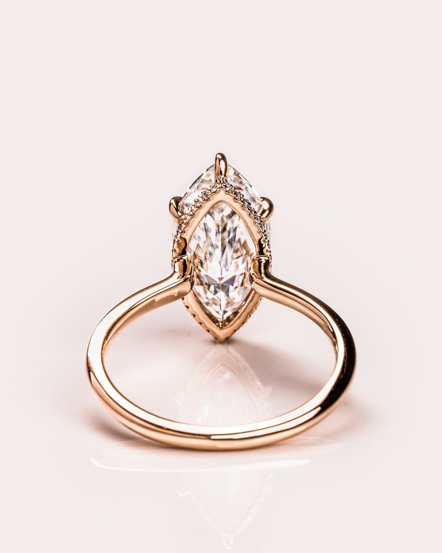 Cushion Hidden Halo Lab Grown Diamond Engagement Ring