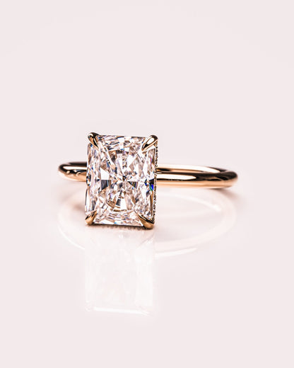 Cushion Hidden Halo Lab Grown Diamond Engagement Ring