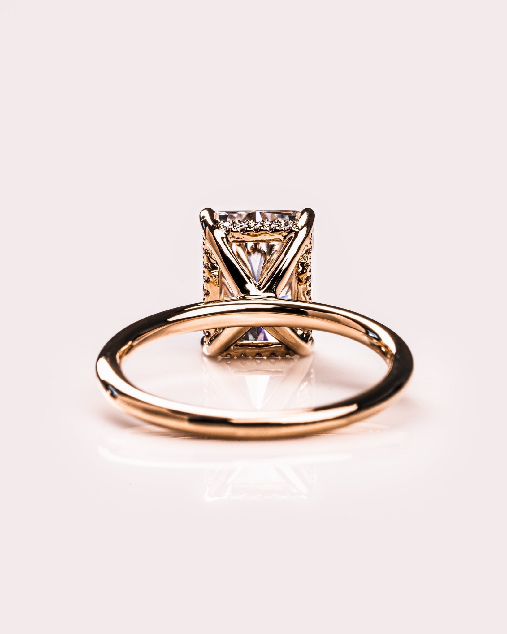 Cushion Hidden Halo Lab Grown Diamond Engagement Ring