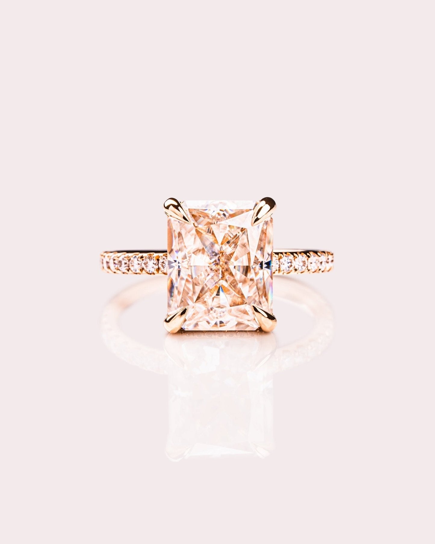 Cushion Hidden Halo Lab Grown Diamond Engagement Ring