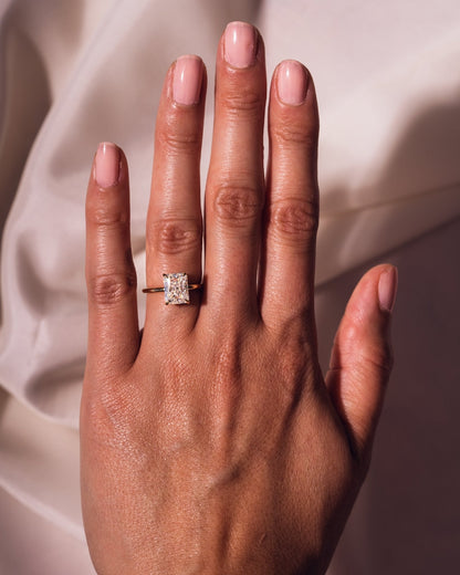 Cushion Hidden Halo Lab Grown Diamond Engagement Ring