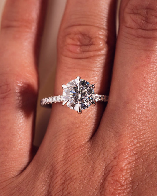 Cushion Hidden Halo Lab Grown Diamond Engagement Ring