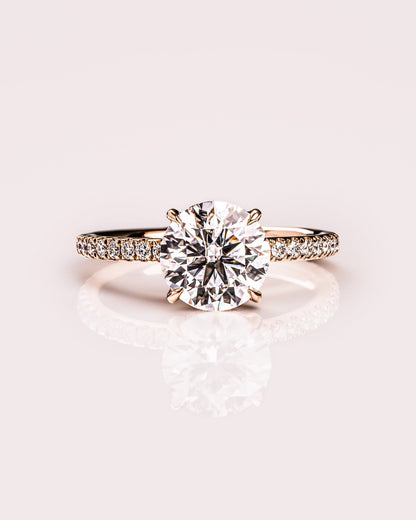 Cushion Hidden Halo Lab Grown Diamond Engagement Ring