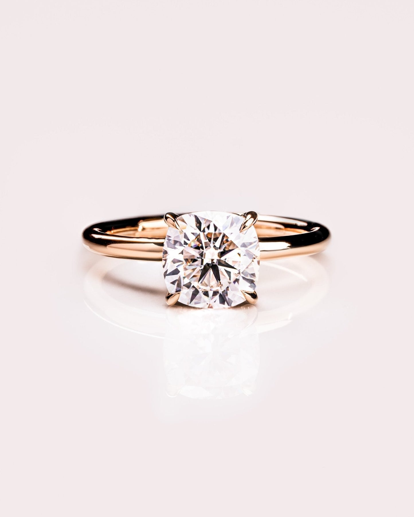 Cushion Hidden Halo Lab Grown Diamond Engagement Ring