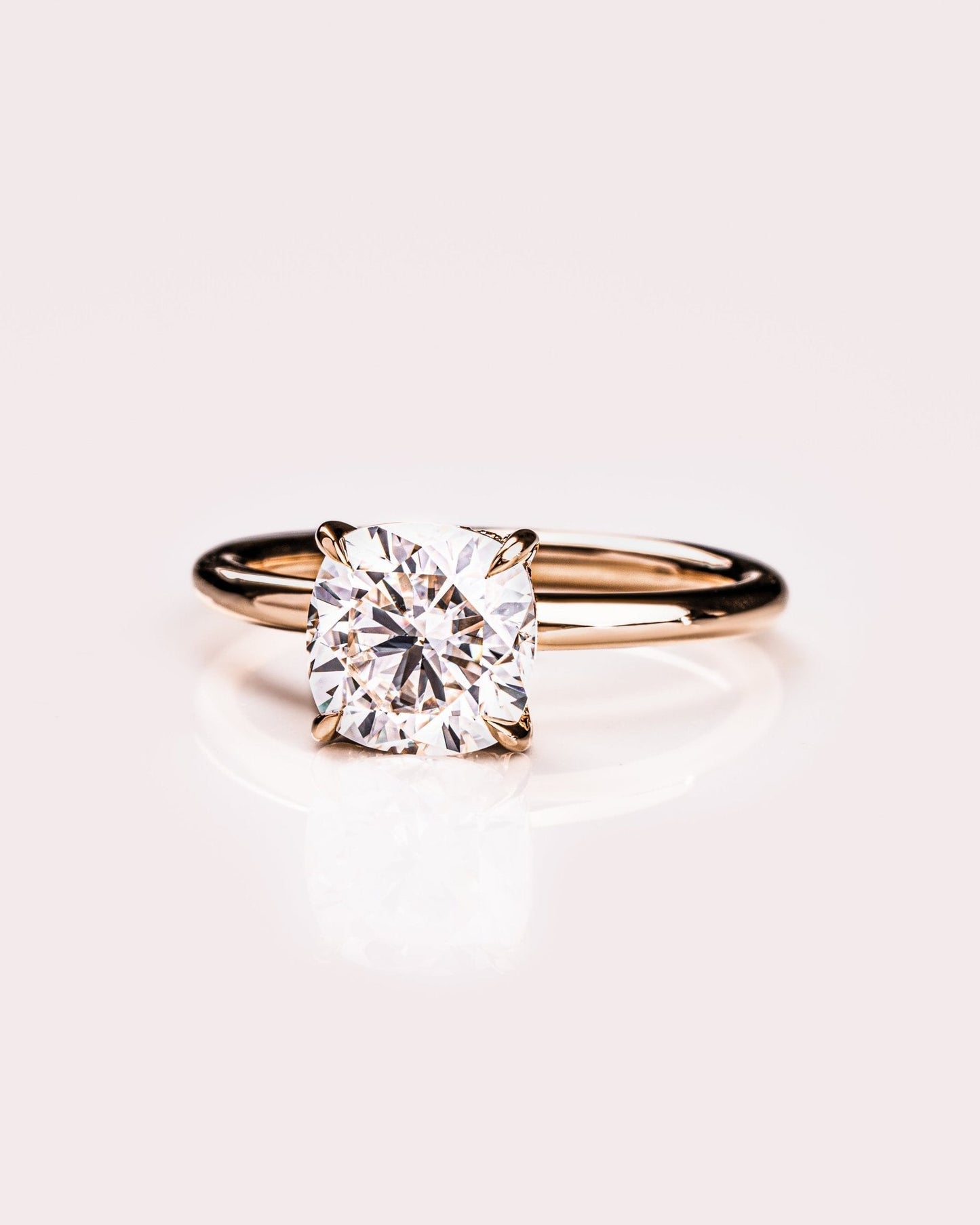 Cushion Hidden Halo Lab Grown Diamond Engagement Ring