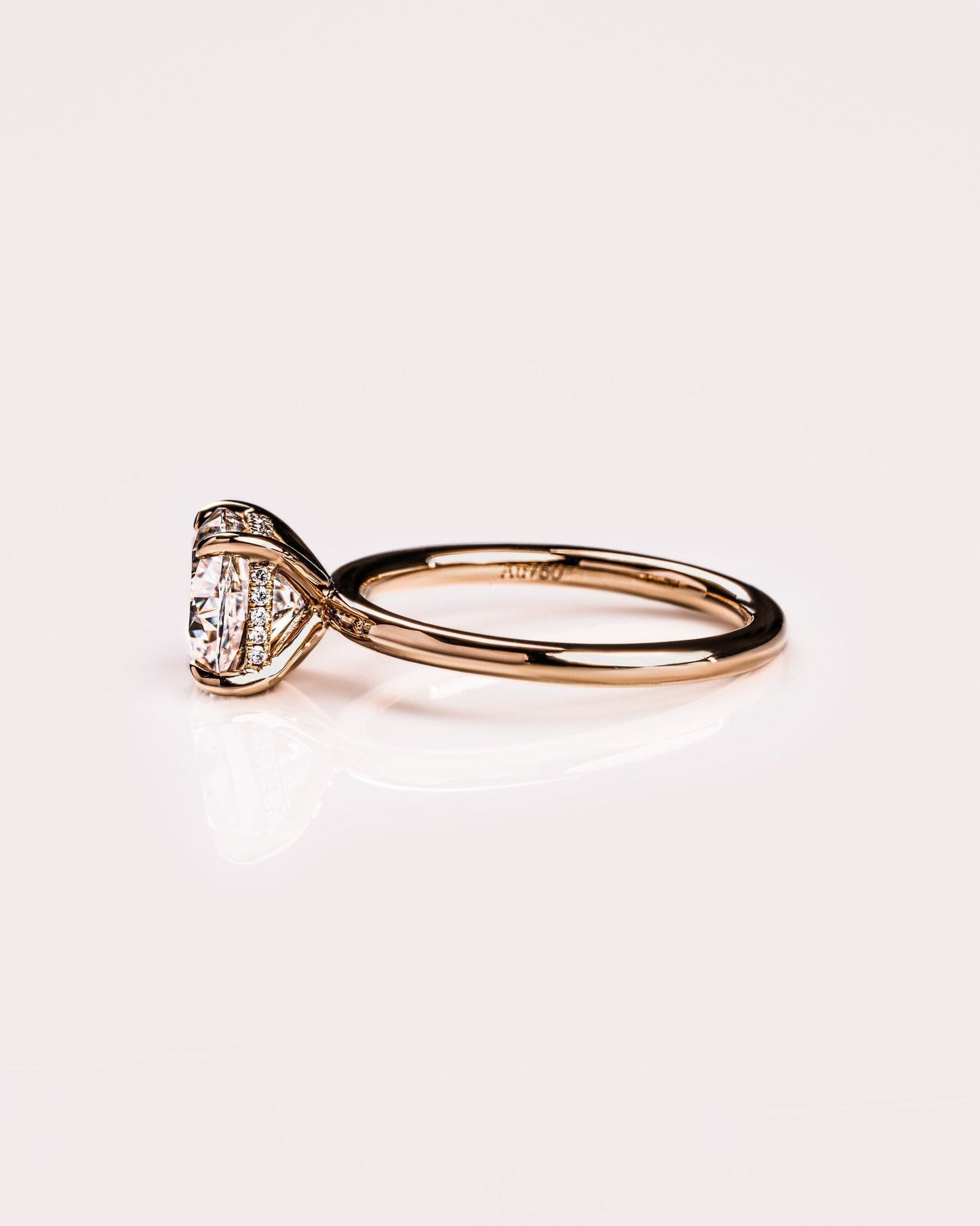 Cushion Hidden Halo Lab Grown Diamond Engagement Ring