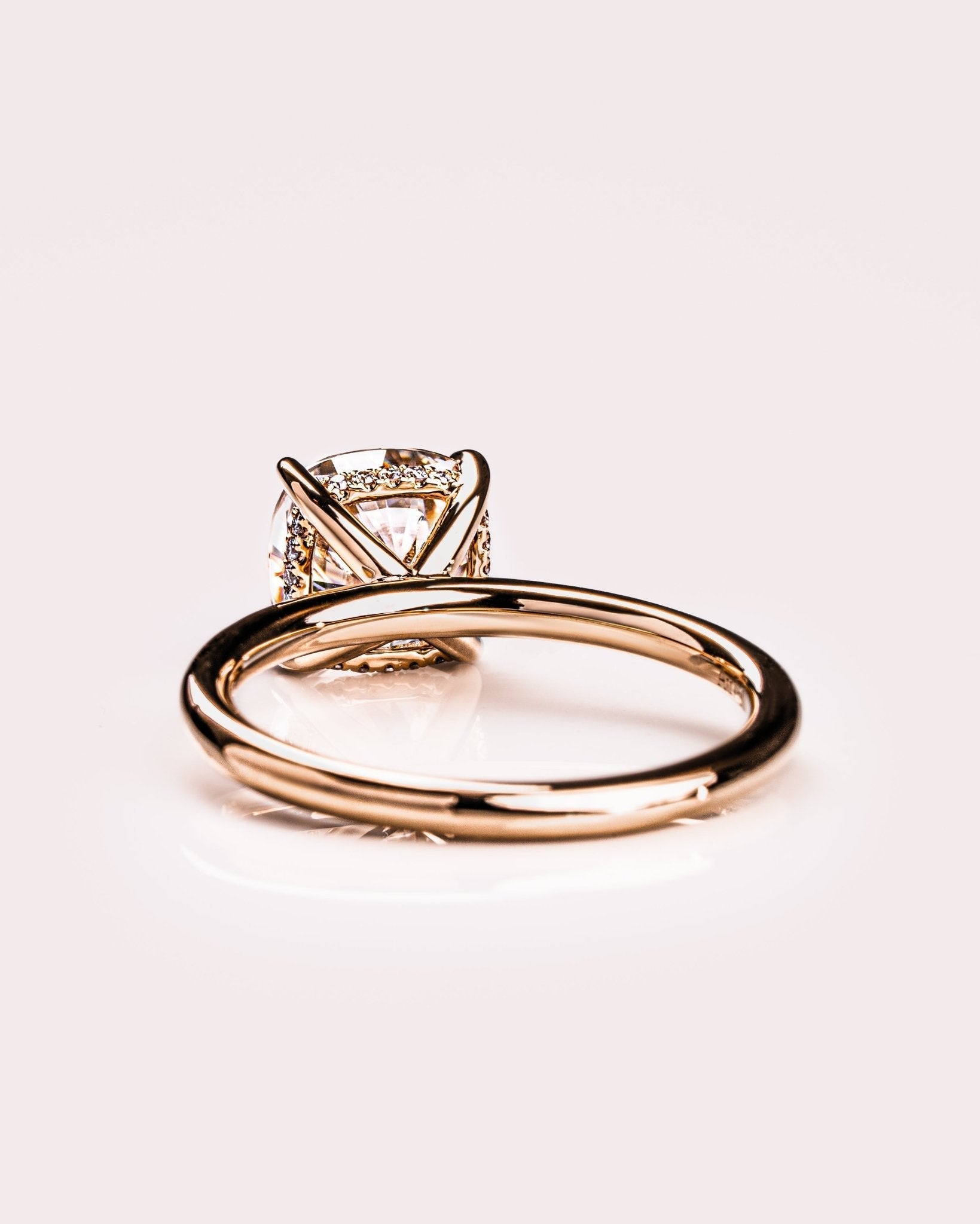 Cushion Hidden Halo Lab Grown Diamond Engagement Ring