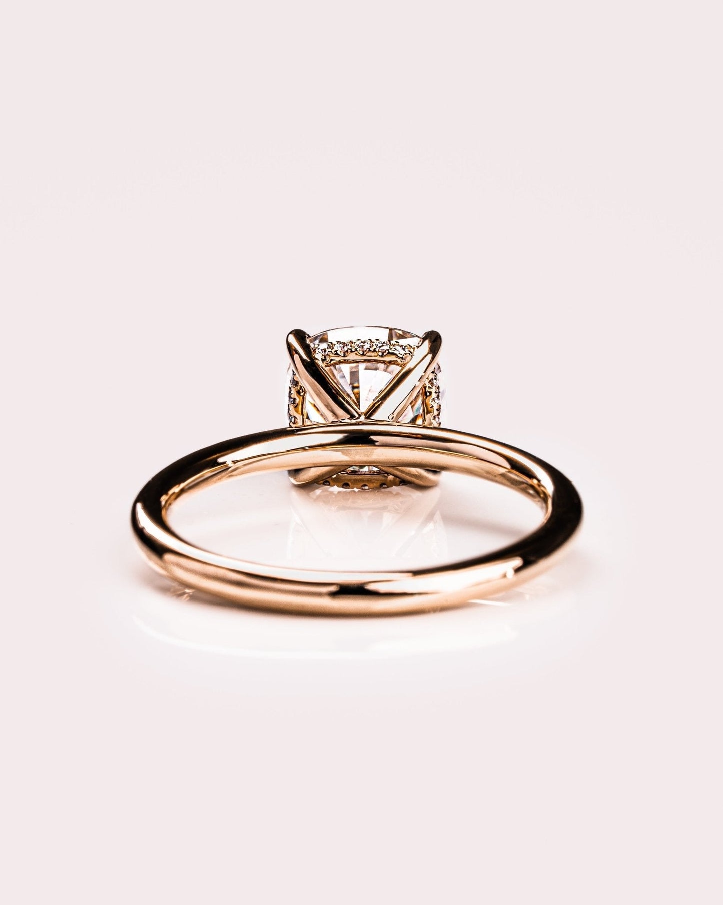 Cushion Hidden Halo Lab Grown Diamond Engagement Ring