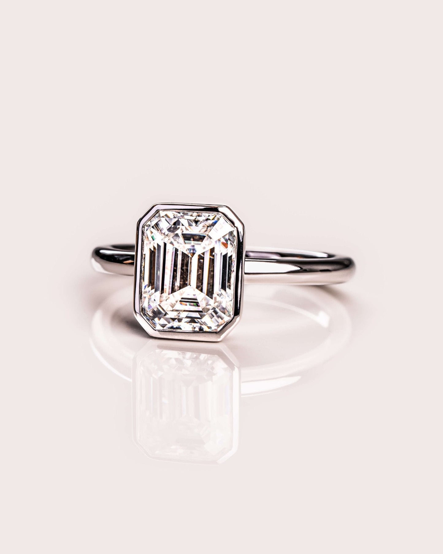 Cushion Hidden Halo Lab Grown Diamond Engagement Ring
