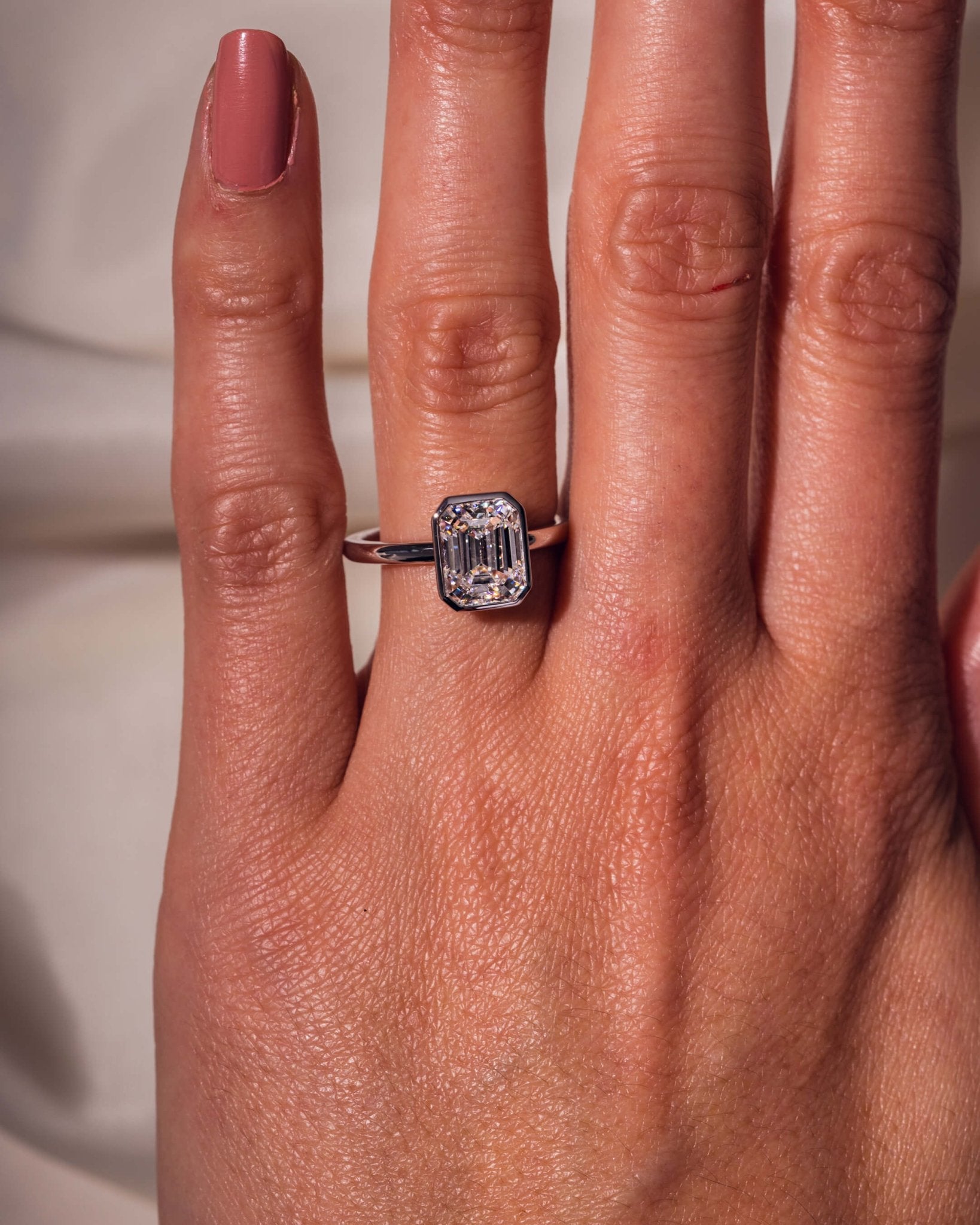 Cushion Hidden Halo Lab Grown Diamond Engagement Ring