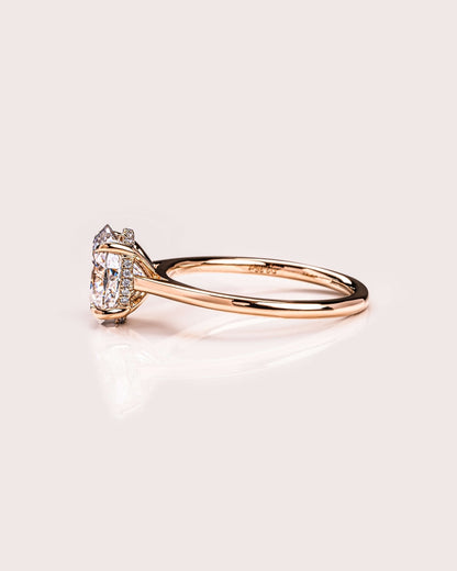 Cushion Hidden Halo Lab Grown Diamond Engagement Ring