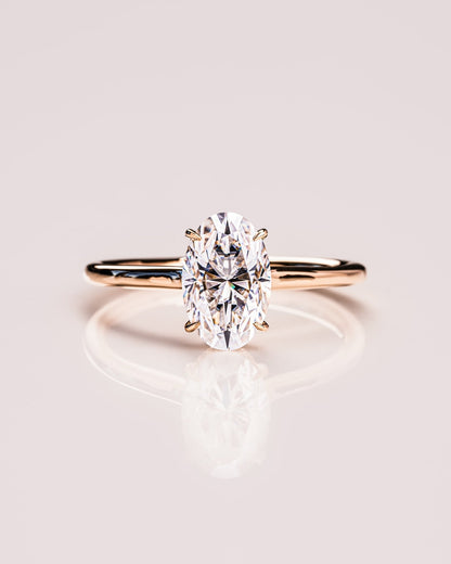 Cushion Hidden Halo Lab Grown Diamond Engagement Ring