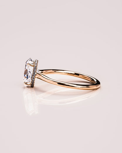 Cushion Hidden Halo Lab Grown Diamond Engagement Ring