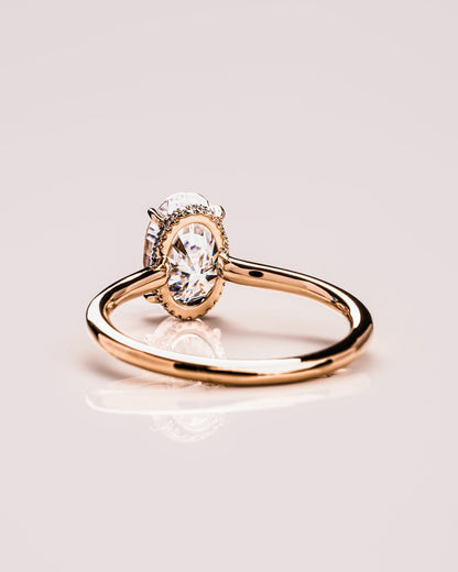 Cushion Hidden Halo Lab Grown Diamond Engagement Ring
