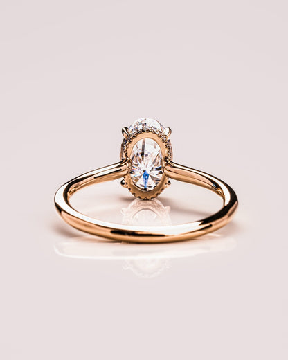 Cushion Hidden Halo Lab Grown Diamond Engagement Ring