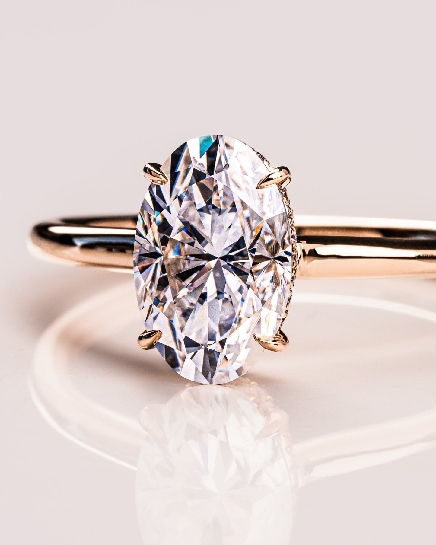 Cushion Hidden Halo Lab Grown Diamond Engagement Ring