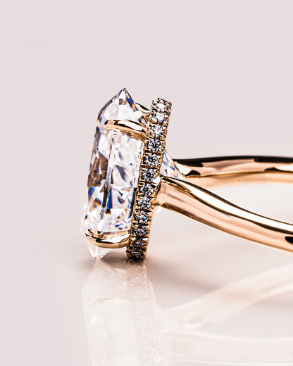 Cushion Hidden Halo Lab Grown Diamond Engagement Ring
