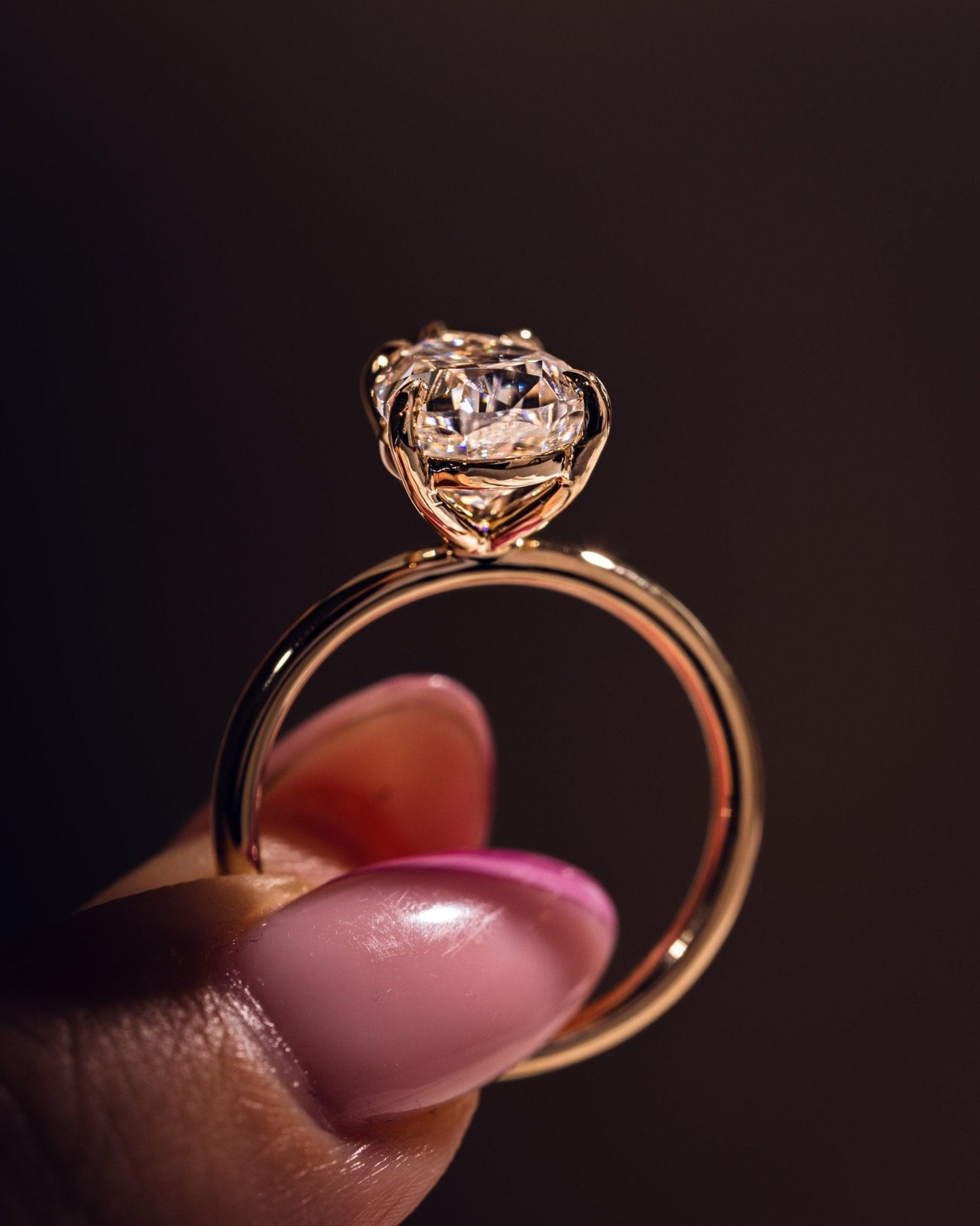 Cushion Hidden Halo Lab Grown Diamond Engagement Ring