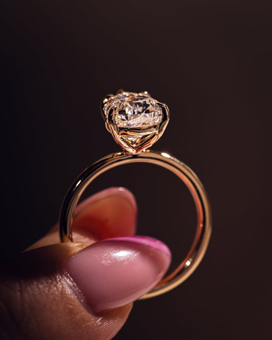 Cushion Hidden Halo Lab Grown Diamond Engagement Ring
