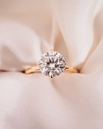 Cushion Hidden Halo Lab Grown Diamond Engagement Ring