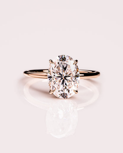 Cushion Hidden Halo Lab Grown Diamond Engagement Ring