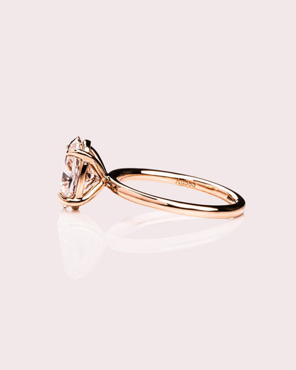 Cushion Hidden Halo Lab Grown Diamond Engagement Ring