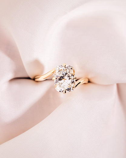 Cushion Hidden Halo Lab Grown Diamond Engagement Ring