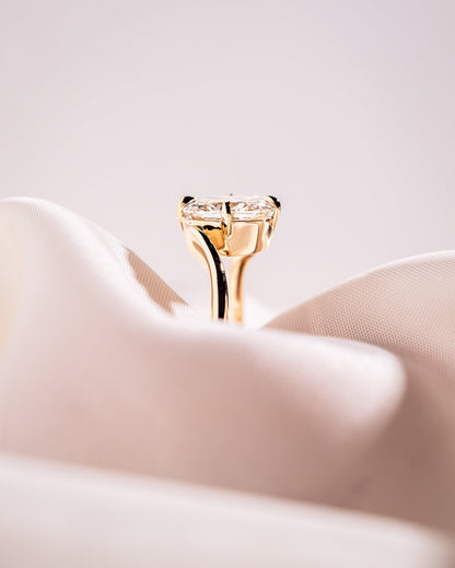 Cushion Hidden Halo Lab Grown Diamond Engagement Ring