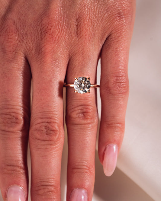 Cushion Hidden Halo Lab Grown Diamond Engagement Ring