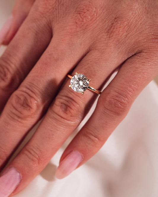 Cushion Hidden Halo Lab Grown Diamond Engagement Ring