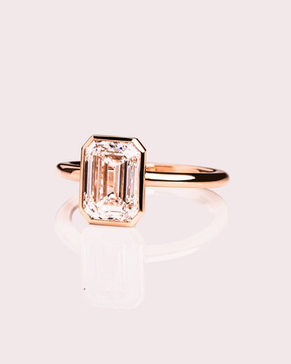 Cushion Hidden Halo Lab Grown Diamond Engagement Ring