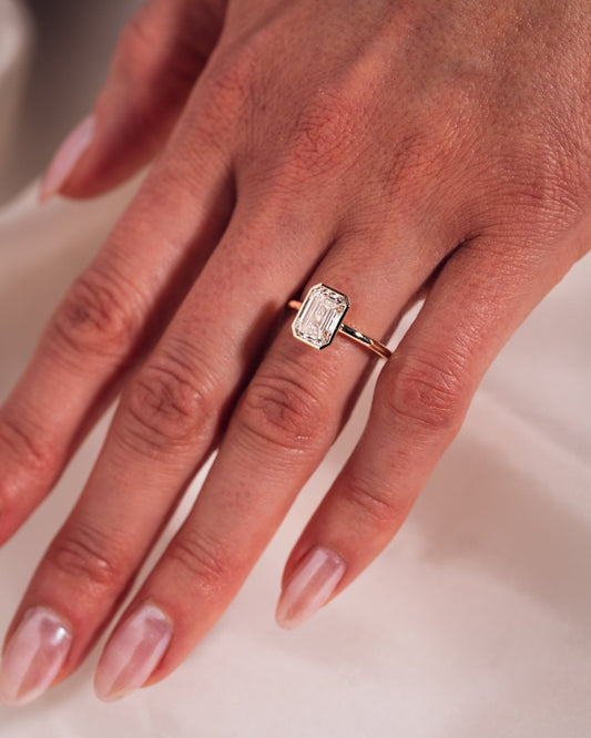 Cushion Hidden Halo Lab Grown Diamond Engagement Ring