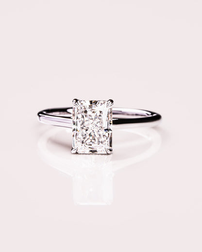 Cushion Hidden Halo Lab Grown Diamond Engagement Ring