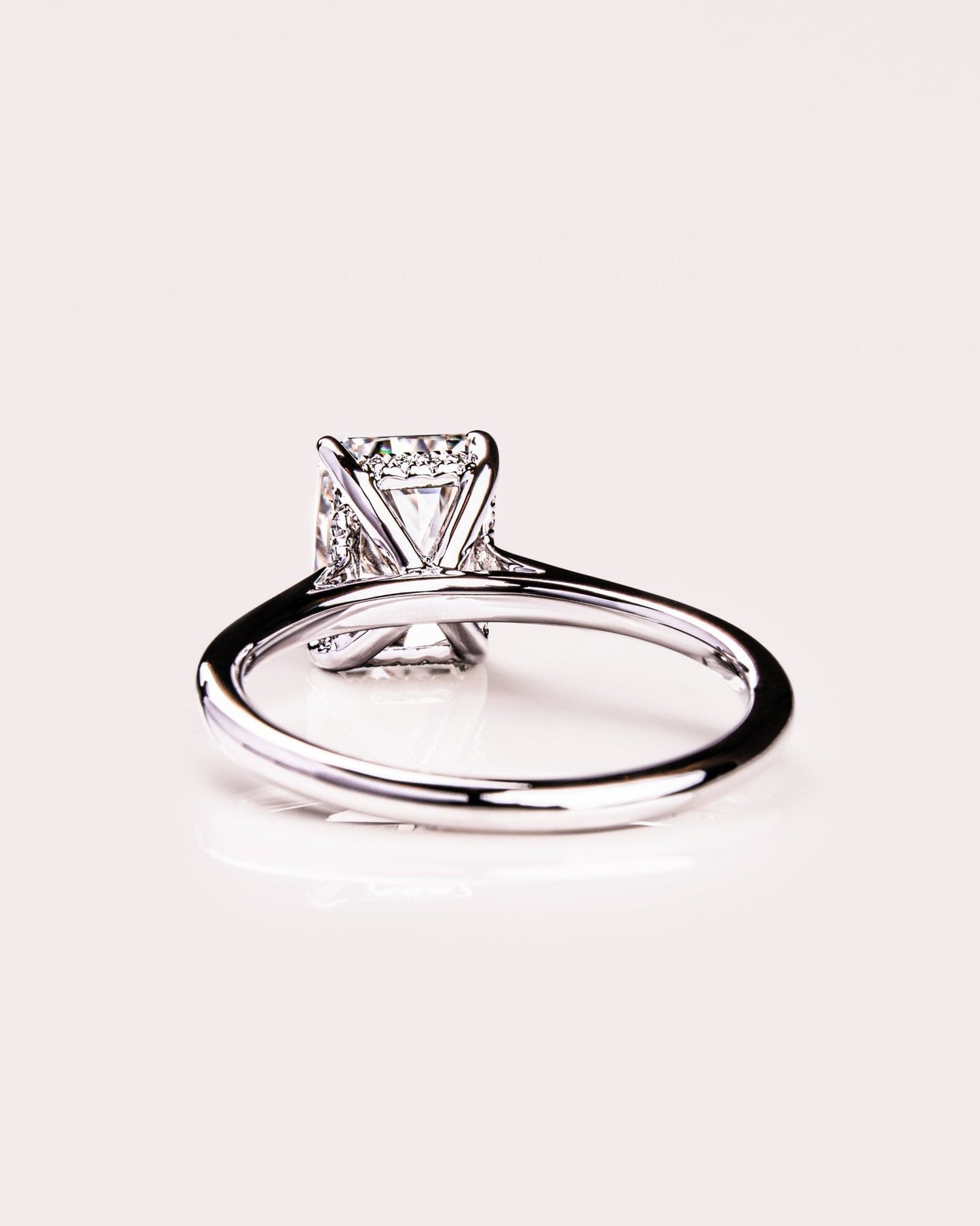 Cushion Hidden Halo Lab Grown Diamond Engagement Ring