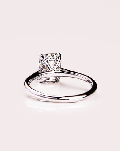 Cushion Hidden Halo Lab Grown Diamond Engagement Ring