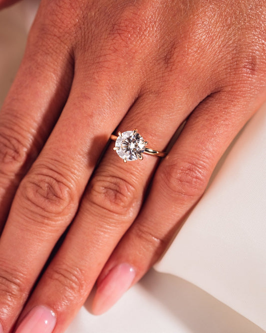 Cushion Hidden Halo Lab Grown Diamond Engagement Ring