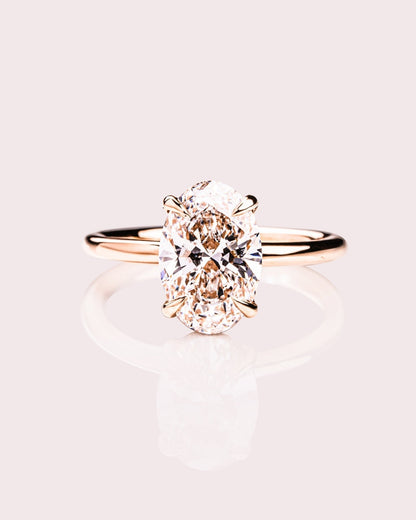 Cushion Hidden Halo Lab Grown Diamond Engagement Ring