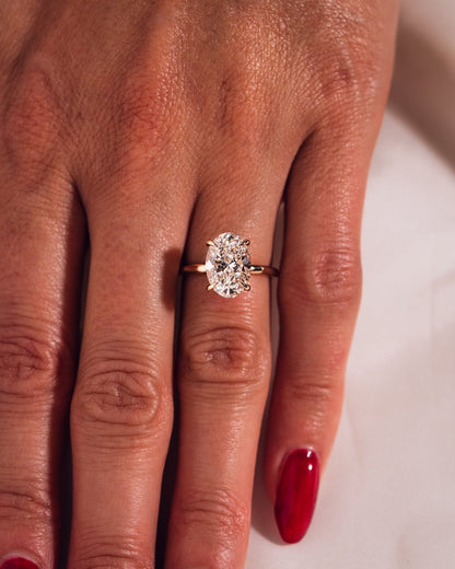 Cushion Hidden Halo Lab Grown Diamond Engagement Ring