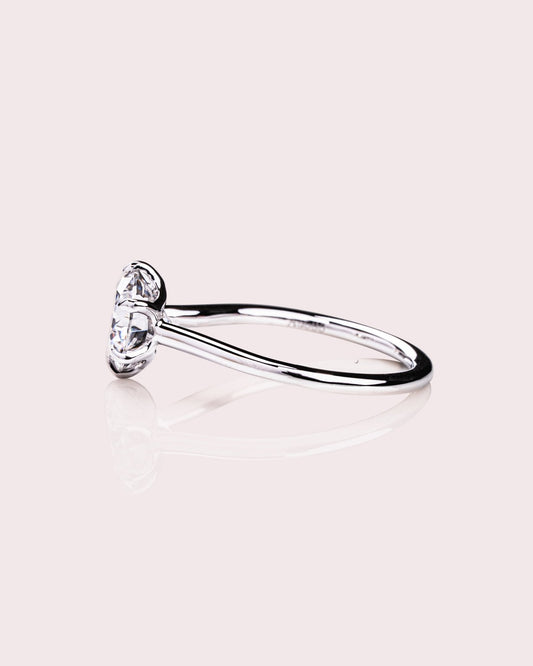 Cushion Hidden Halo Lab Grown Diamond Engagement Ring